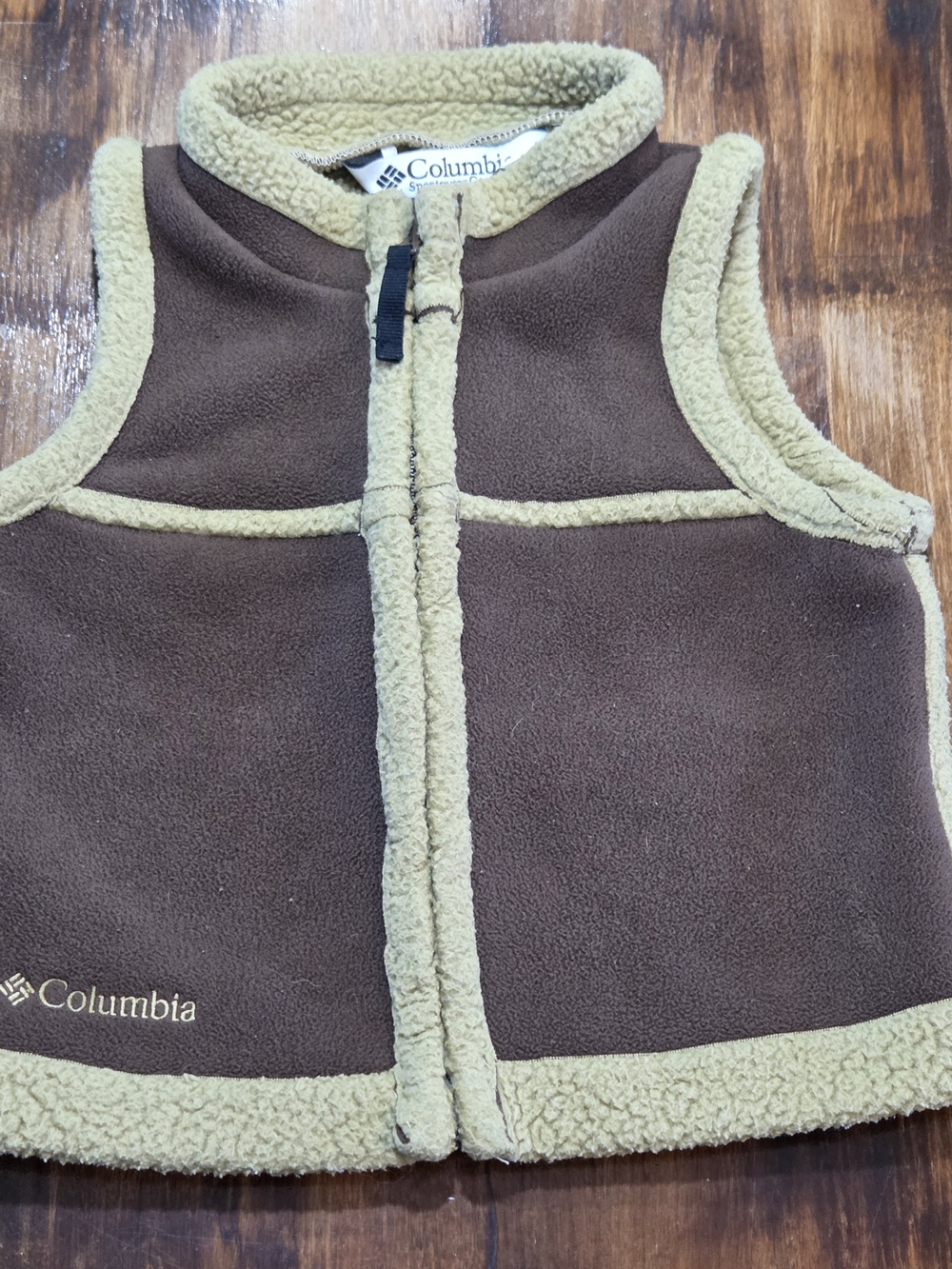 Columbia Brown Faux Shearing Full-Zip Vest Size 24M Infant Baby Toddler Gorpcore